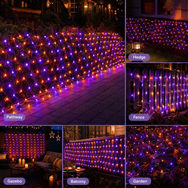 Luces de cadena Dazzle Bright 36 m x 15 m púrpura/naranja