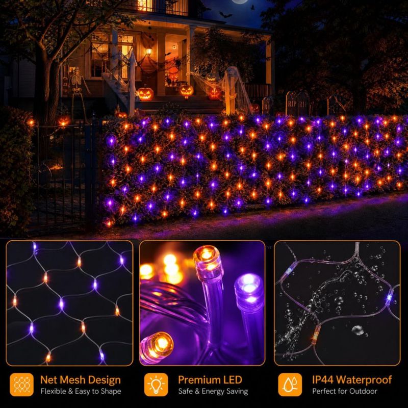 Luces de cadena Dazzle Bright 36 m x 15 m púrpura/naranja