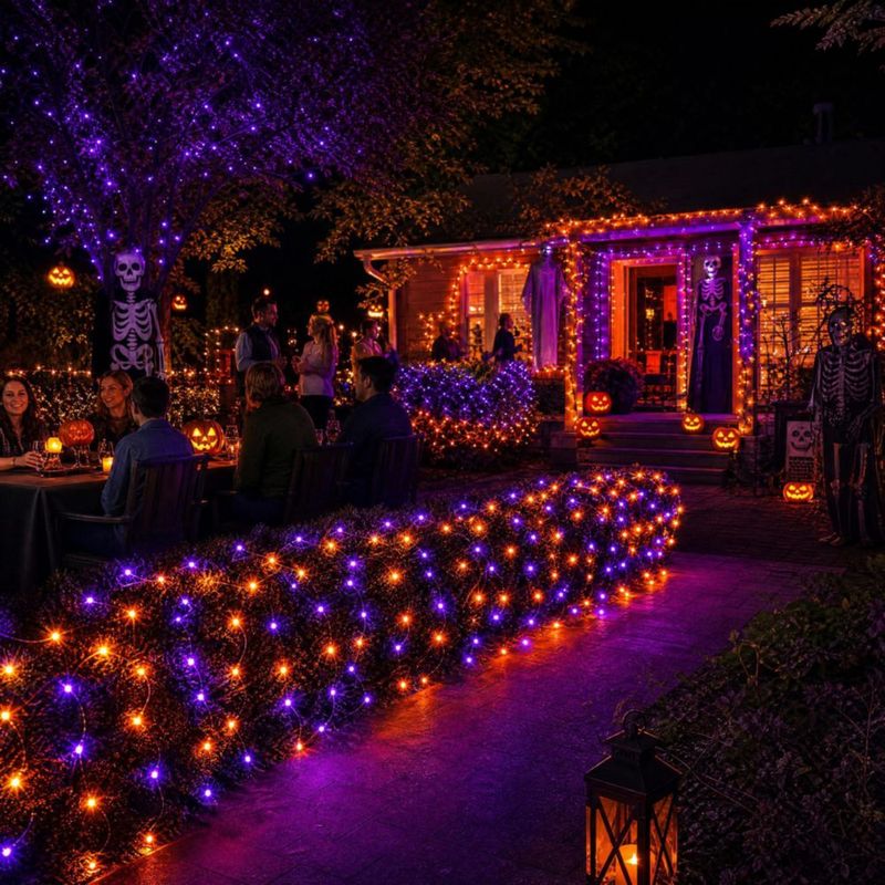 Luces de cadena Dazzle Bright 36 m x 15 m púrpura/naranja