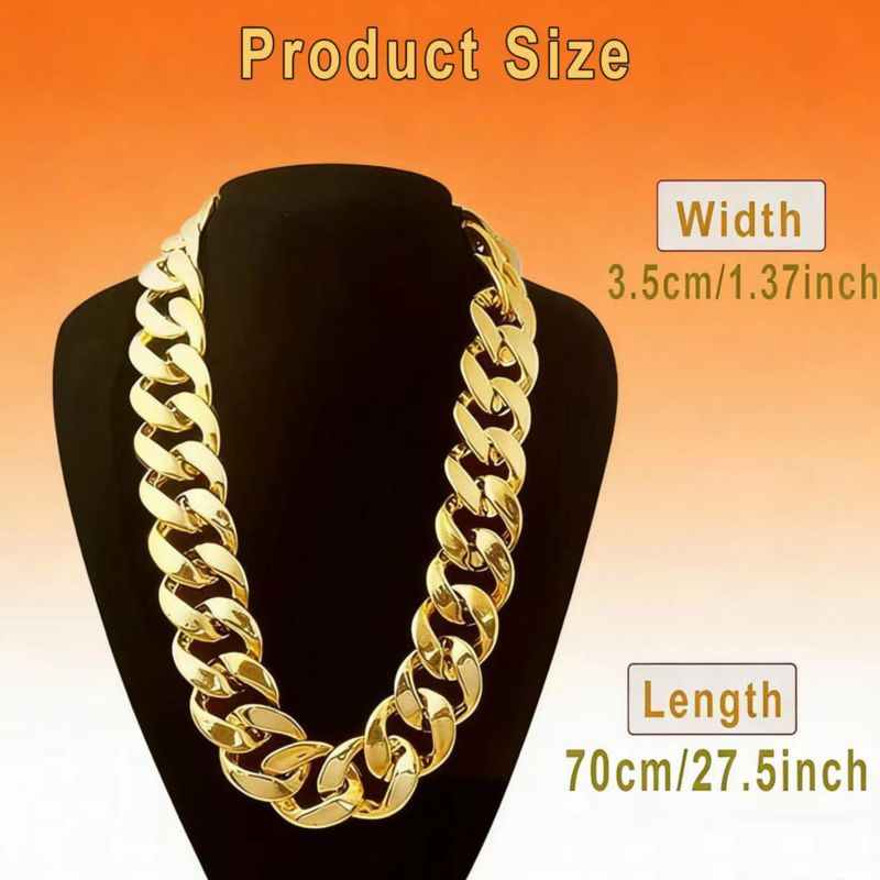 Collar Markeny de 70 cm estilo Hip Hop con cadena dorada