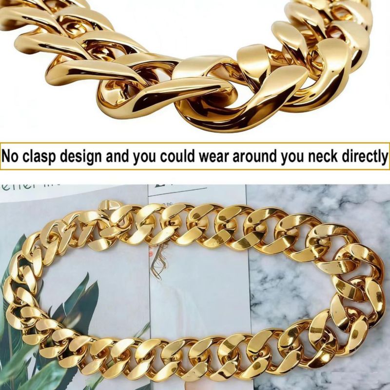 Collar Markeny de 70 cm estilo Hip Hop con cadena dorada