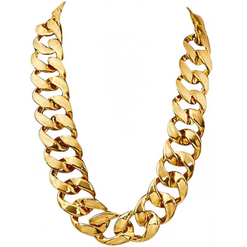 Collar Markeny de 70 cm estilo Hip Hop con cadena dorada