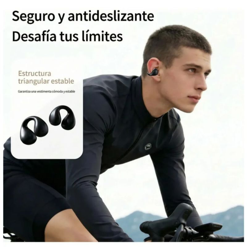 Audífonos de Clip Inalámbricos Bluetooth 5.4, con Micrófono y Reducción de Ruido, Color Negro
