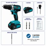 Kit De Taladro Inalámbrico Destornillador Eléctrico, Color Azul