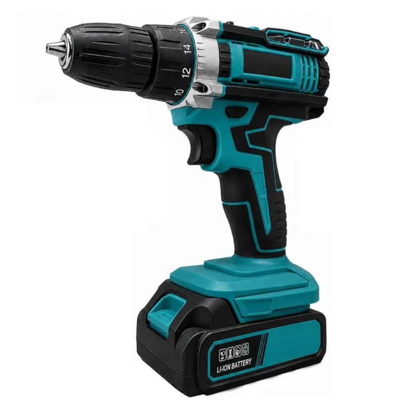 Kit De Taladro Inalámbrico Destornillador Eléctrico, Color Azul