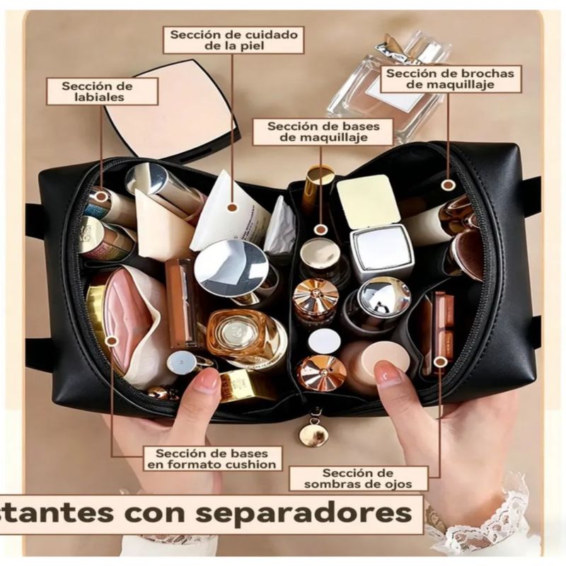 Neceser de viaje, neceser de gran capacidad,  Color Negro