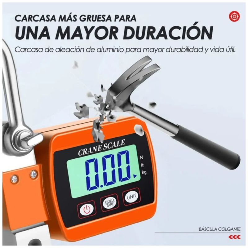 500kg Báscula Industrial Portátil Digital Colgante Con Led, Color Azul