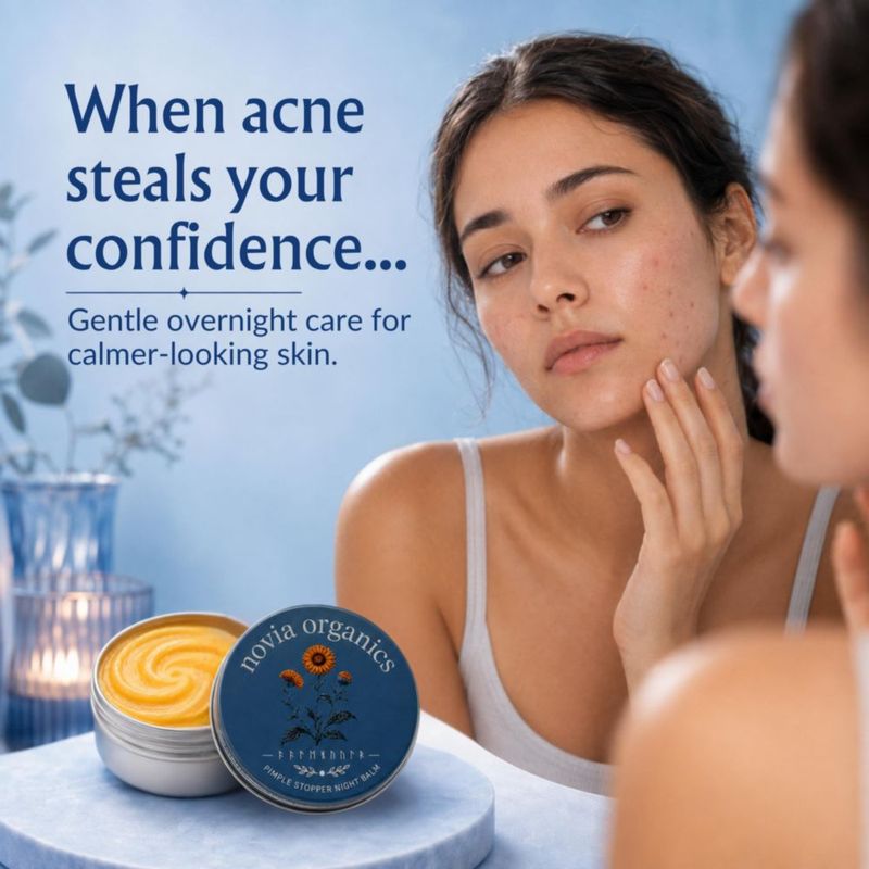 Bálsamo nocturno para el acné Novia Organics 28 g – Tratamiento localizado