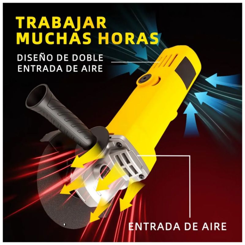 Esmeriladoras Angular Pulidora Lijadora Amoladora Eléctrica,  Color Amarillo