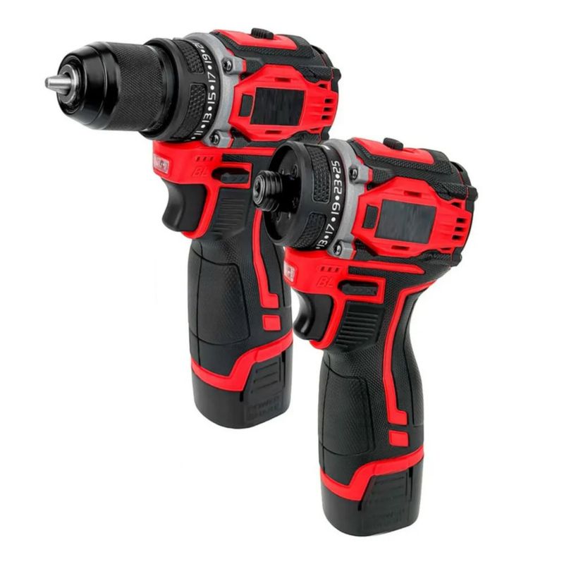 Kit Taladro Inalámbrico Impacto y Atornillador sin Escobillas Color Rojo