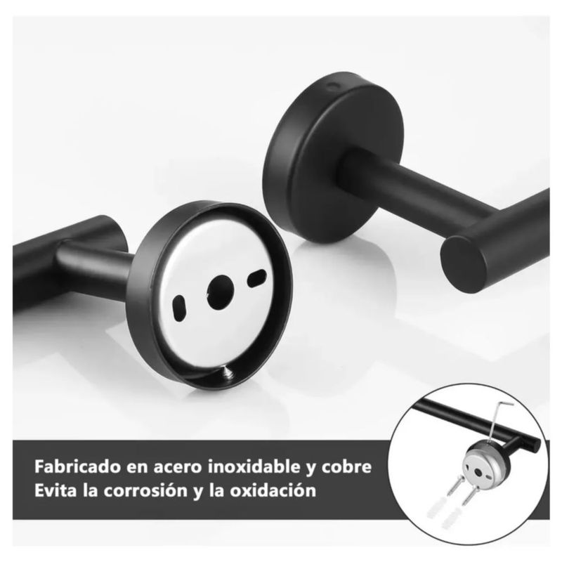 Juego De Accesorios De Baño Negros, 14 Piezas Color Negro