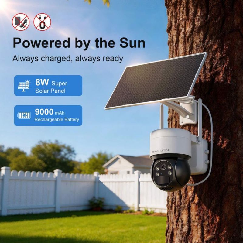 Cámara de seguridad inalámbrica solar HOSAFE.COM (pack de 2)