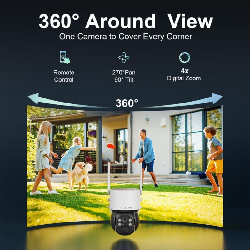 Cámara de seguridad inalámbrica solar HOSAFE.COM (pack de 2)