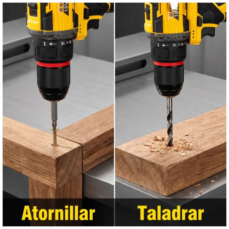 Kit Taladro Inalámbrico Atornillador Sin Escobillas, Color Amarillo/Negro