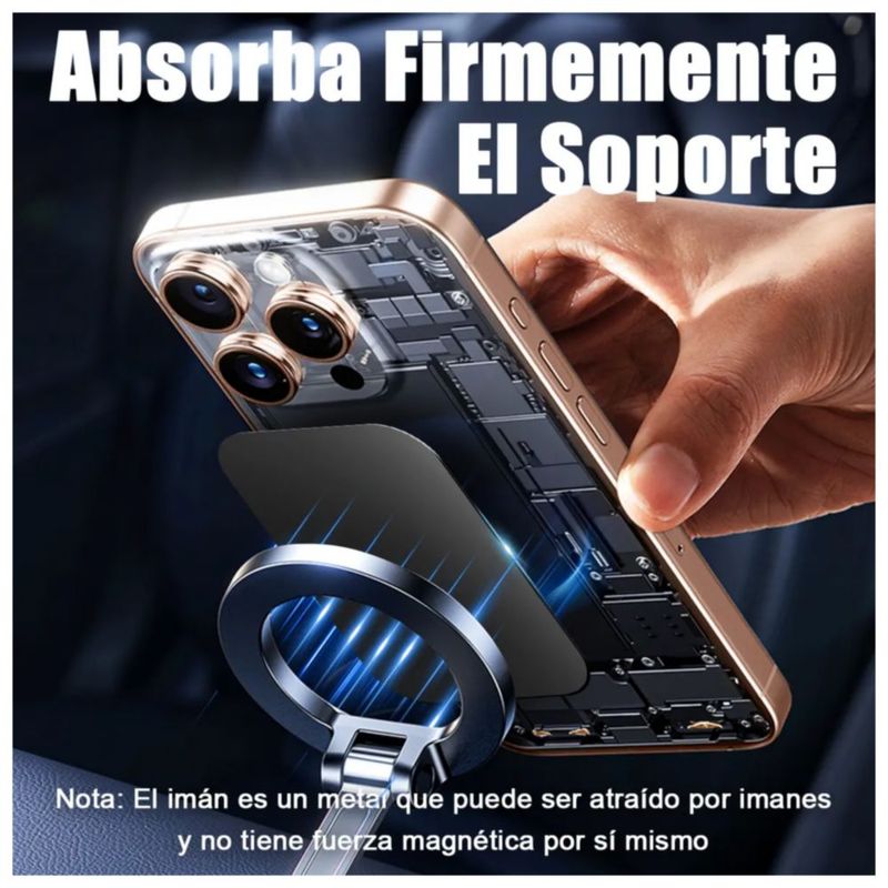 12 Placas De Metal, Para Soporte Magnético Auto Celular, Color Negro