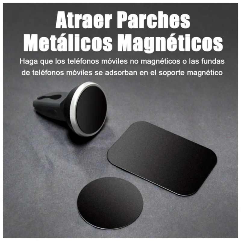 12 Placas De Metal, Para Soporte Magnético Auto Celular, Color Negro