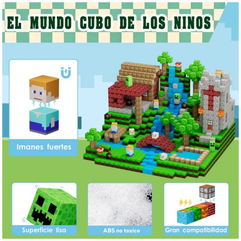100 Piezas Bloques Magnéticos Juguete Regalo Para Niños, Multicolor