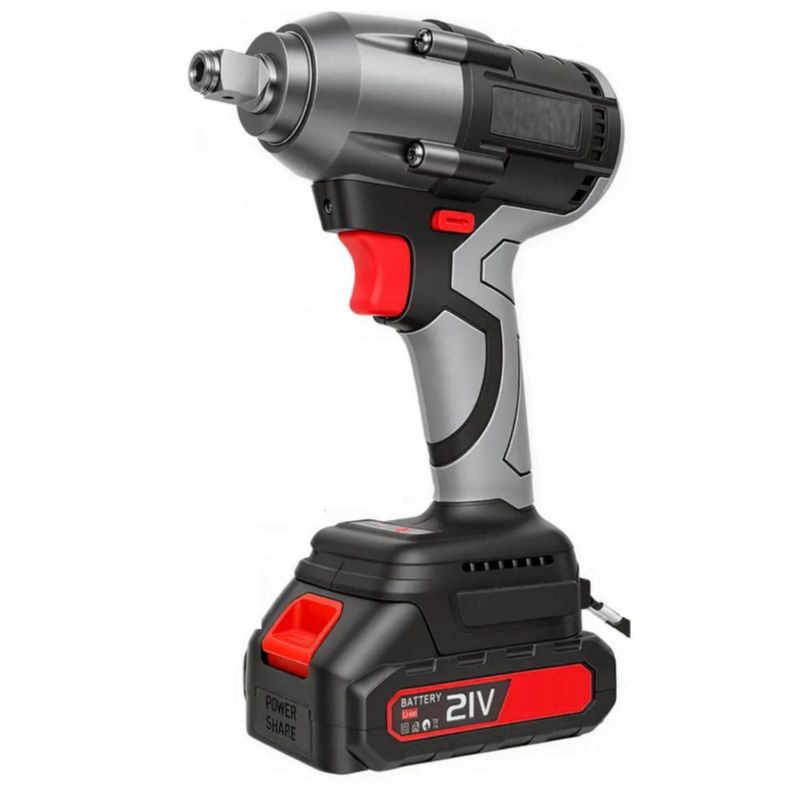 Llave de Impacto Inalámbrica de 21V y 520Nm con Motor Sin Escobillas, Color Gris