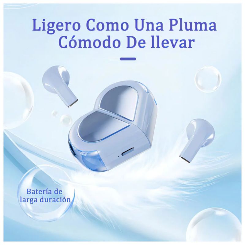 Audífonos Inalámbricos In-Ear, Bluetooth para Gaming con Micrófono y Cancelación de Ruido Color Azul