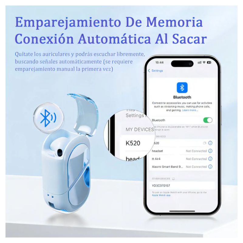 Audífonos Inalámbricos In-Ear, Bluetooth para Gaming con Micrófono y Cancelación de Ruido Color Azul