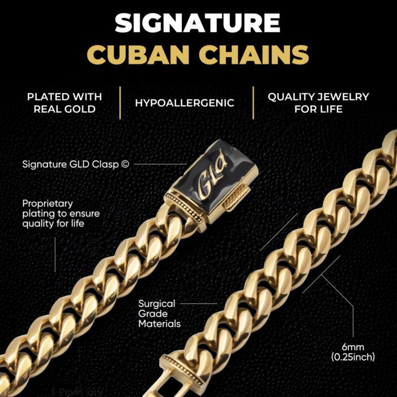 Collar GLD Micro Cubano de 56 cm 3 mm chapado en oro 18K