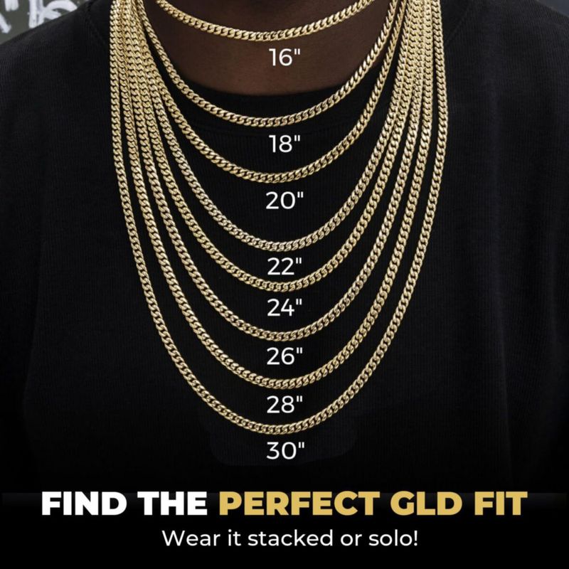 Collar GLD Micro Cubano de 56 cm 3 mm chapado en oro 18K