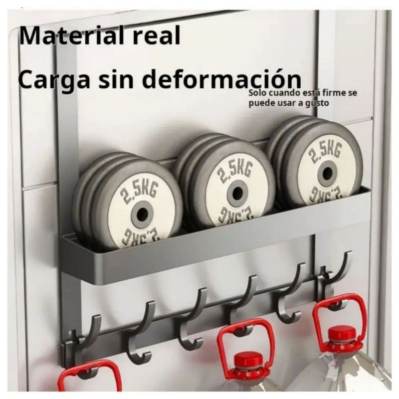 40cm Perchero De Metal Con Ganchos Para Colocar Sobre, Color Negro
