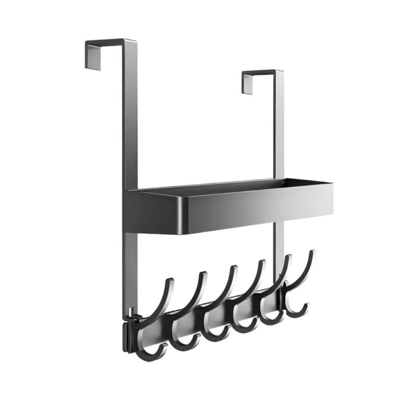 40cm Perchero De Metal Con Ganchos Para Colocar Sobre, Color Negro