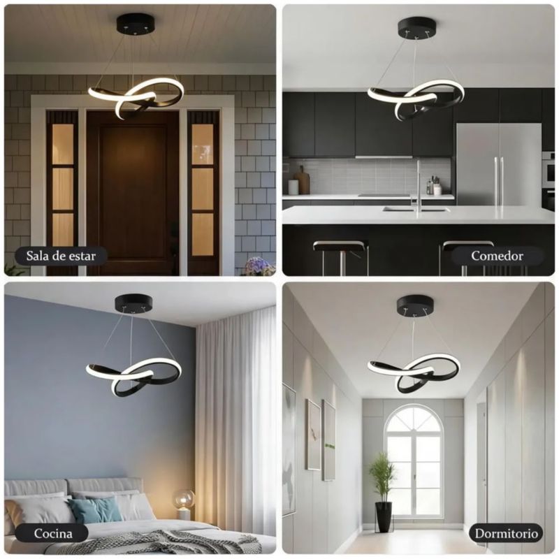 Lámpara De Techo Decorativa para Baño, Moderna 22w Color Negro