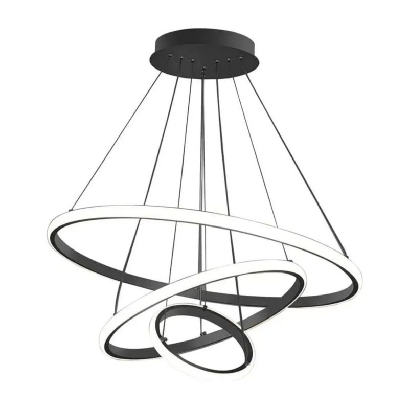 Lámpara De Techo Led Colgante Iluminación Moderna Regulable Estructura Negro