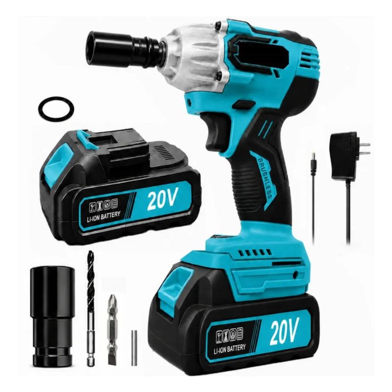 Llave de Impacto Eléctrica Pinchan Inalámbrica, Sin , 520 N Color Azul