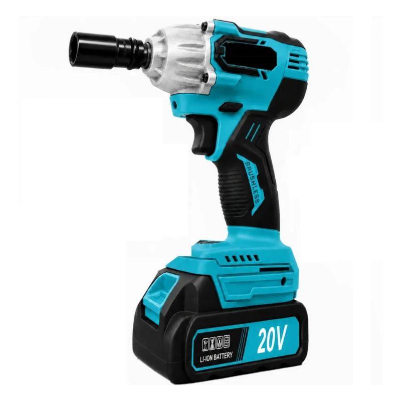 Llave de Impacto Eléctrica Pinchan Inalámbrica, Sin , 520 N Color Azul