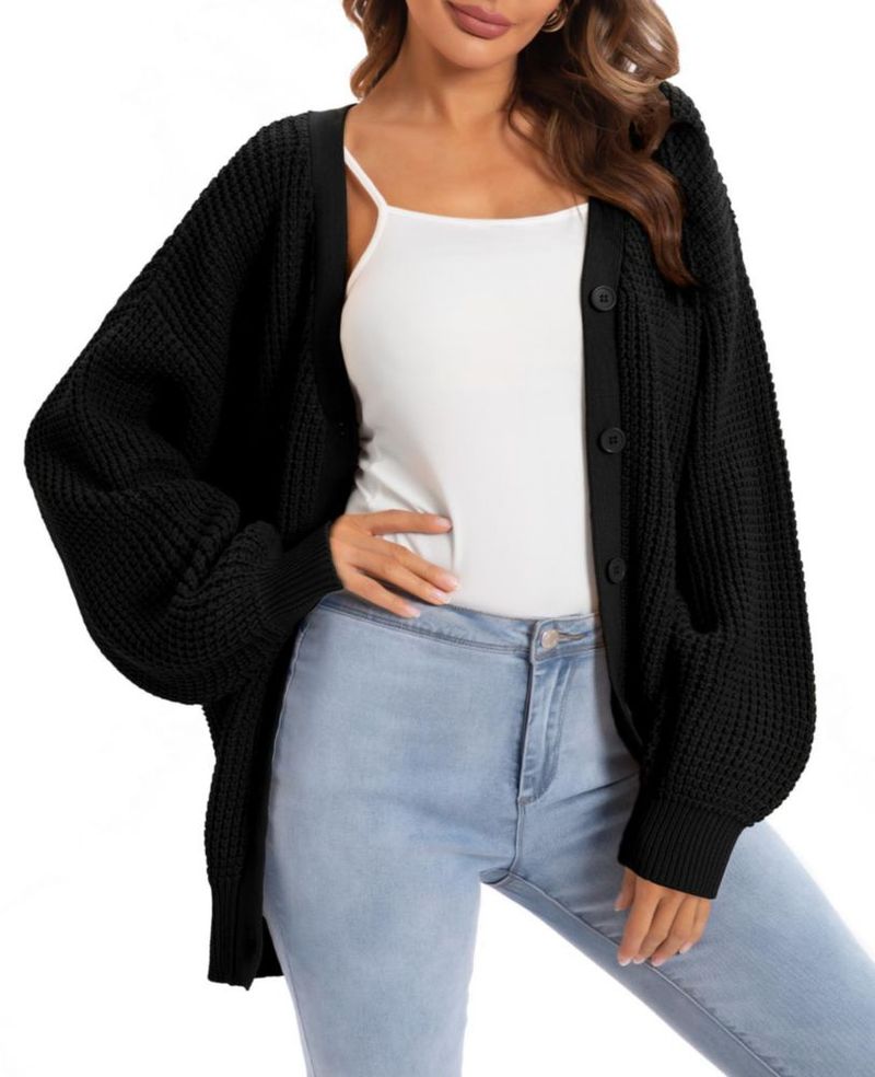 Suéter Cárdigan Oversize de Algodón QUALFORT