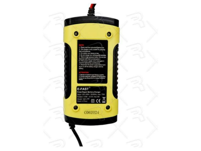 Cargador de Batería Inteligente Multifuncional 12V 6A con Pantalla Digital y Pinzas