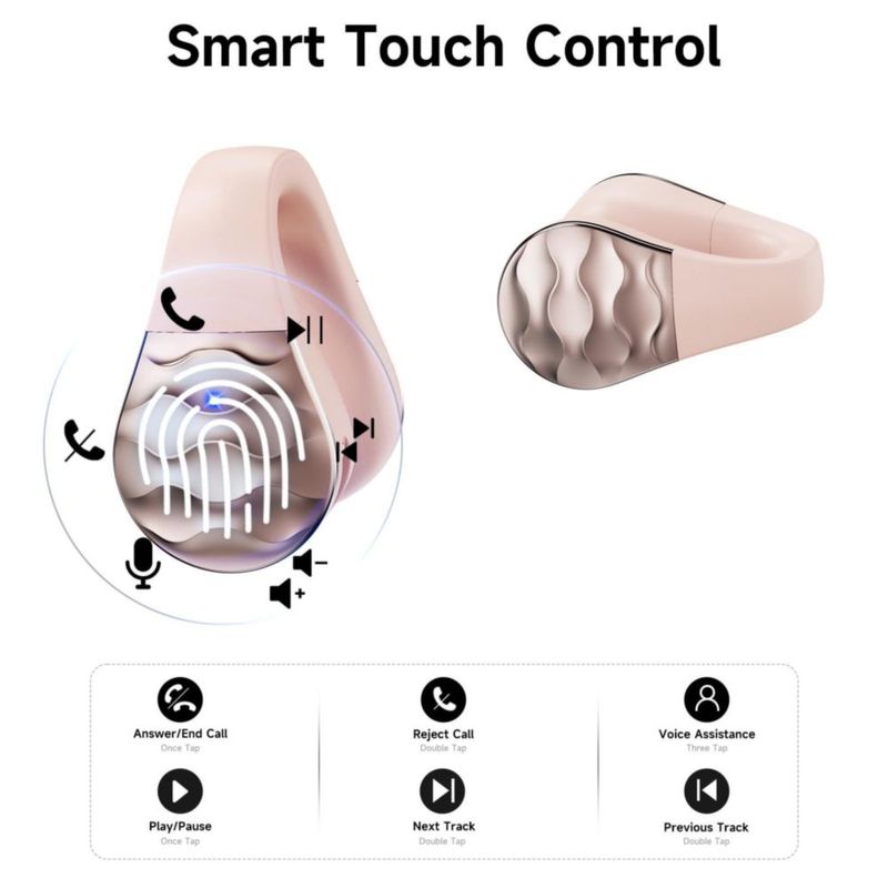 Auriculares aigo inalámbricos de oreja abierta rosa Bluetooth 5.3