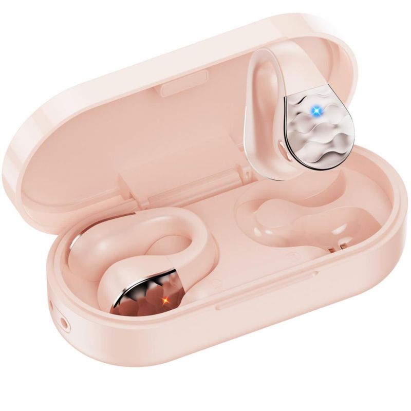 Auriculares aigo inalámbricos de oreja abierta rosa Bluetooth 5.3