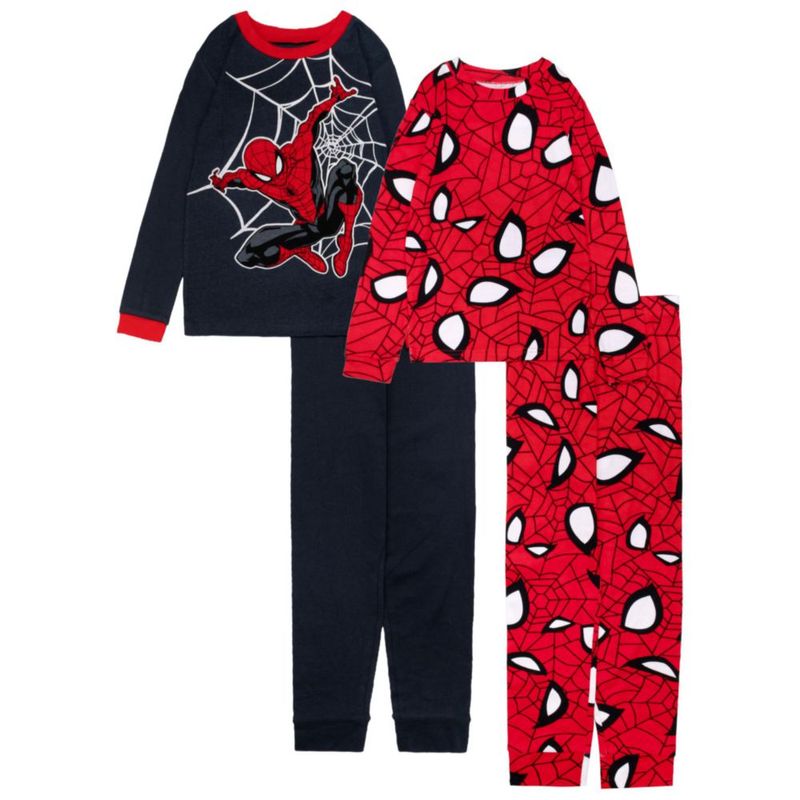 Conjunto de pijama Marvel Spider-Man de 4 piezas de algodón