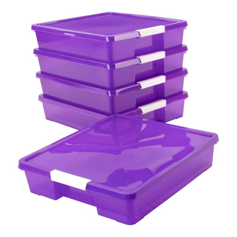 Caja de almacenamiento Storex 30 cm morada (paquete de 5) (63206U05C)