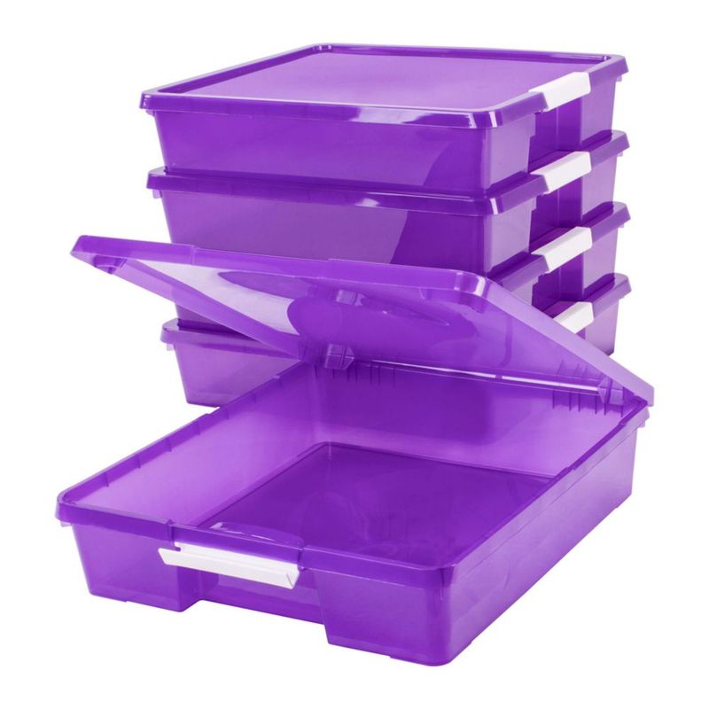 Caja de almacenamiento Storex 30 cm morada (paquete de 5) (63206U05C)