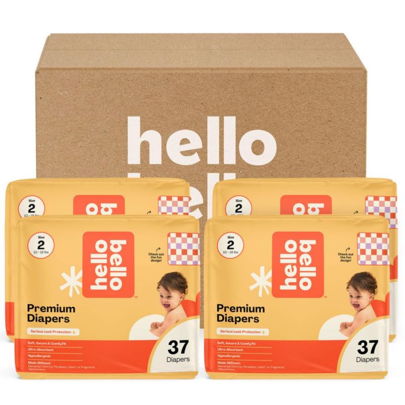 Pañales Hello Bello Talla 2 (10-16 lbs) 185 uds Diseño Love Checks