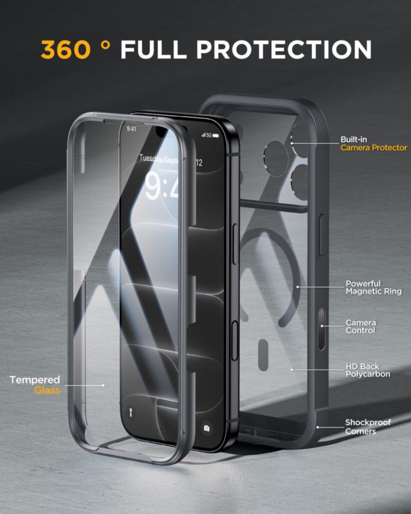 Funda Miracase para iPhone 18 Pro Max Gris Oscuro