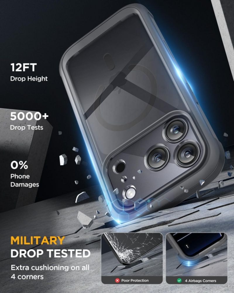 Funda Miracase para iPhone 18 Pro Max Gris Oscuro