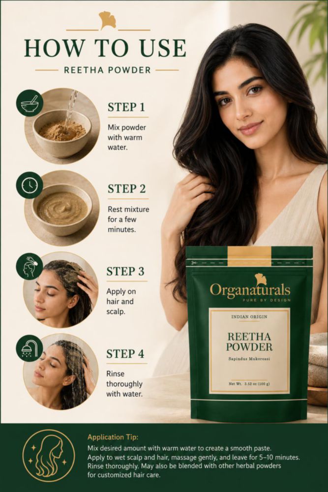 Condicionador ORGANATURALS en polvo de Reetha 100 g