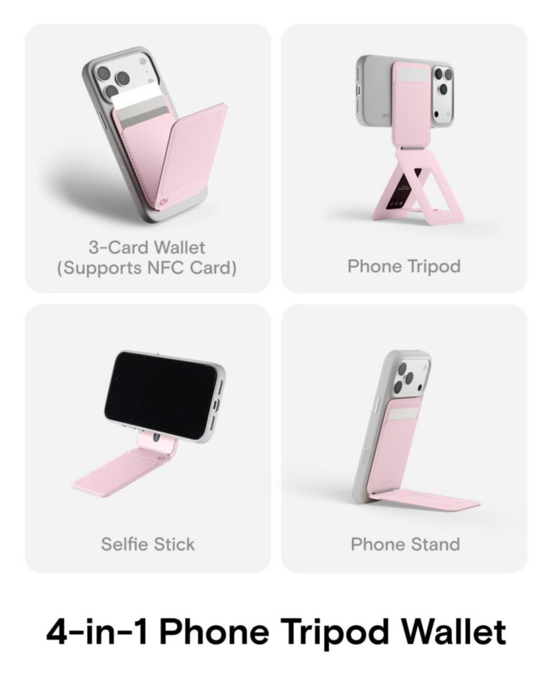 Billetera Trípode MOFT AERA NFC de Cuero Vegano para 3 Tarjetas