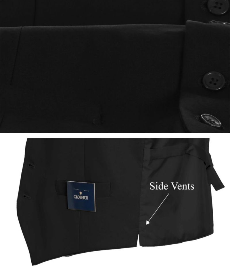 Chaleco Gioberti negro 2XL formal de 5 botones