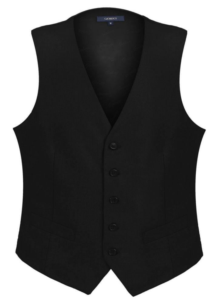 Chaleco Gioberti negro 2XL formal de 5 botones