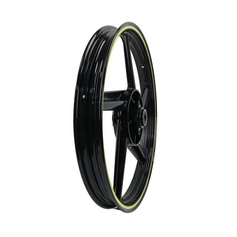 Rin delantero negro filo amarillo 1.60x18 para italika ft 150 gts (23-25)marca r