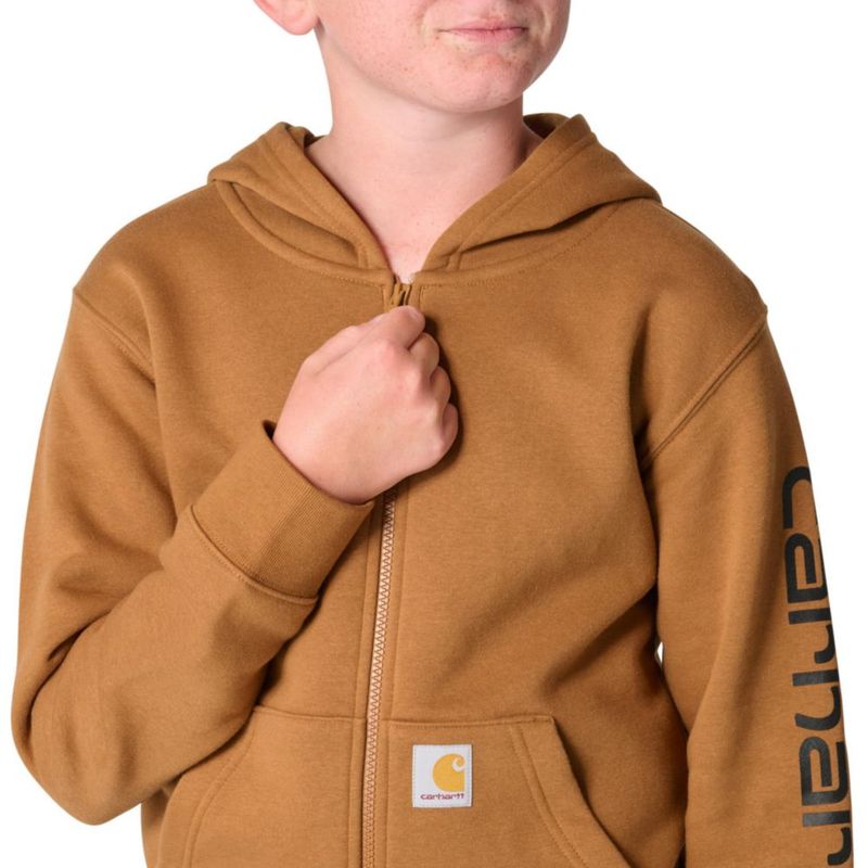 Sudadera Carhartt 5 Marrón con cremallera completa y capucha