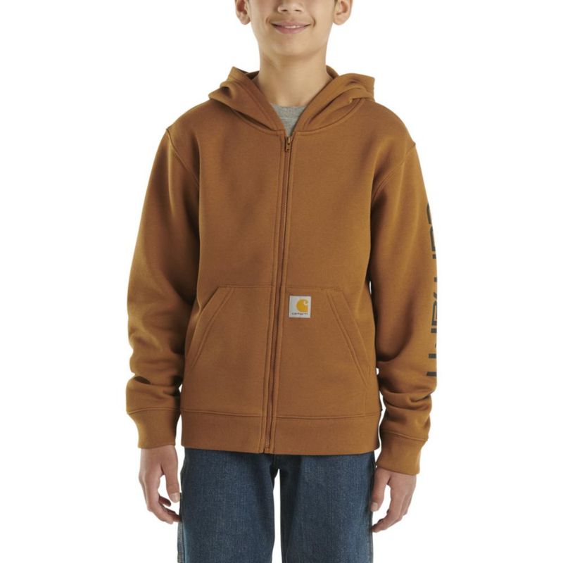 Sudadera Carhartt 5 Marrón con cremallera completa y capucha