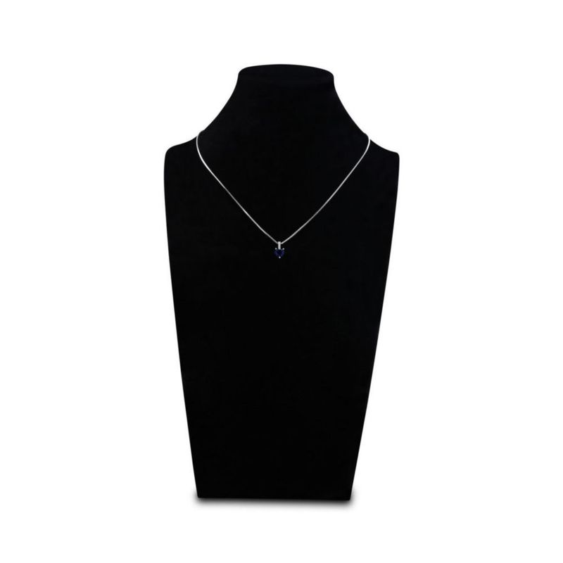JUEGO DE ANILLO ARETES Y DIJE DE CORAZON CON CADENA PLATA BLANCA 925 CON ZIRCONIAS BLANCAS Y AZULES